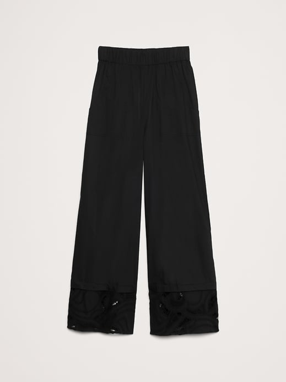 Banana Republic Cropped Wide-Leg Pants with Lace Hem